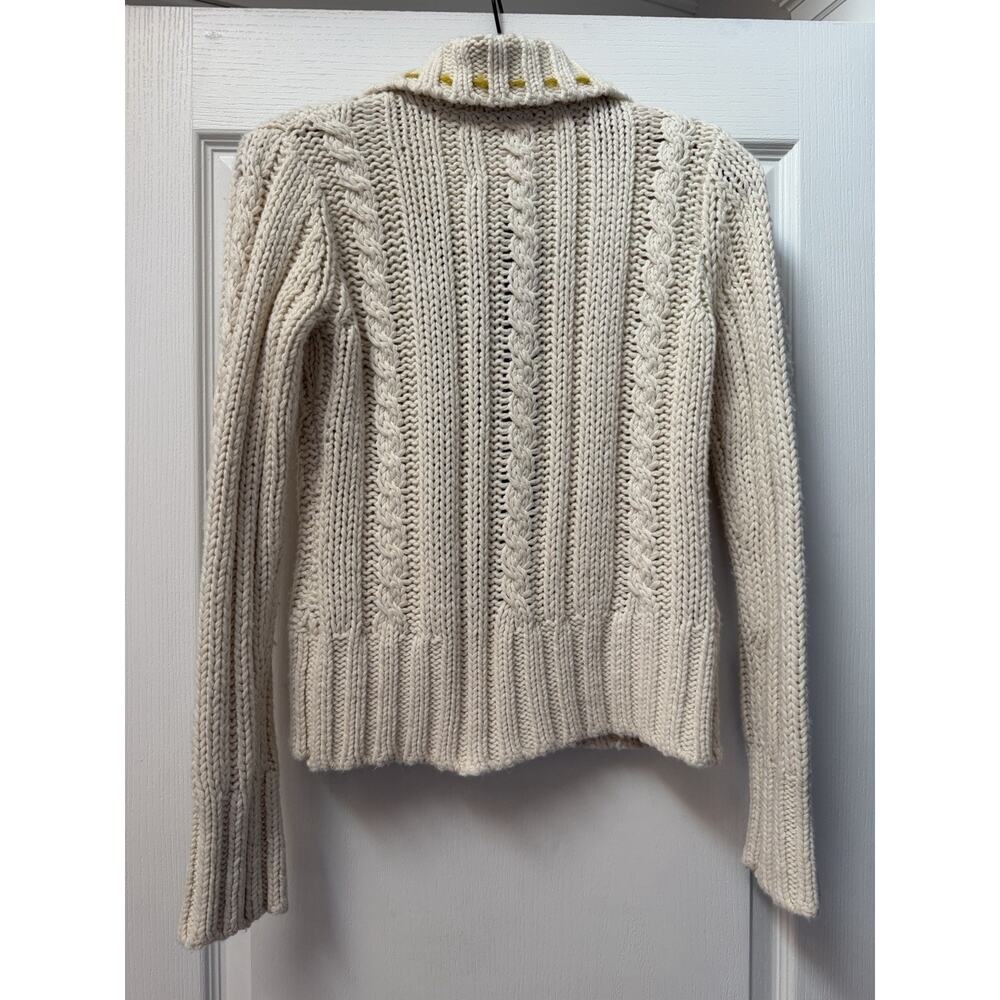 Field Flower Anthropologie Penguin Cardigan Cable Knit Chunky Sweater Size S - Picture 3 of 7